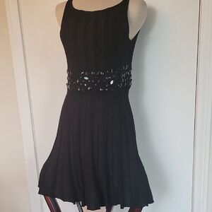Arden B Black Mini Dress with Embellished Waist